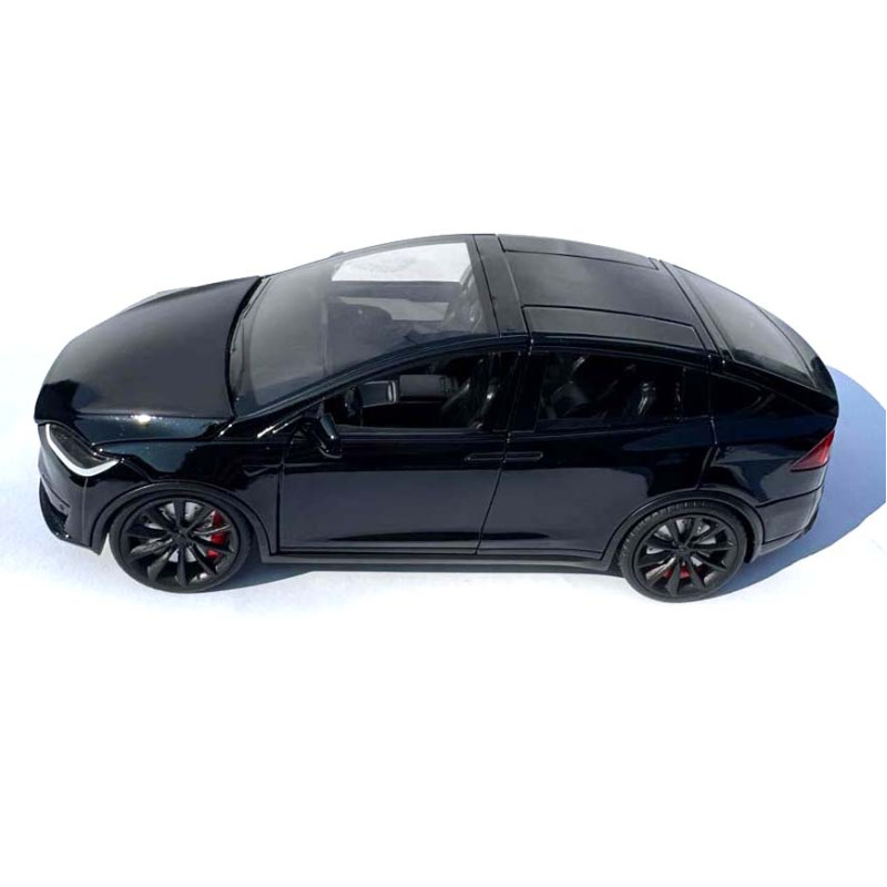 Машинка метал Tesla model X електрокар чорна Тесла 1:24 відкр двері баг капот звук світло 17,5*7,5*5,5см (EL 97188)