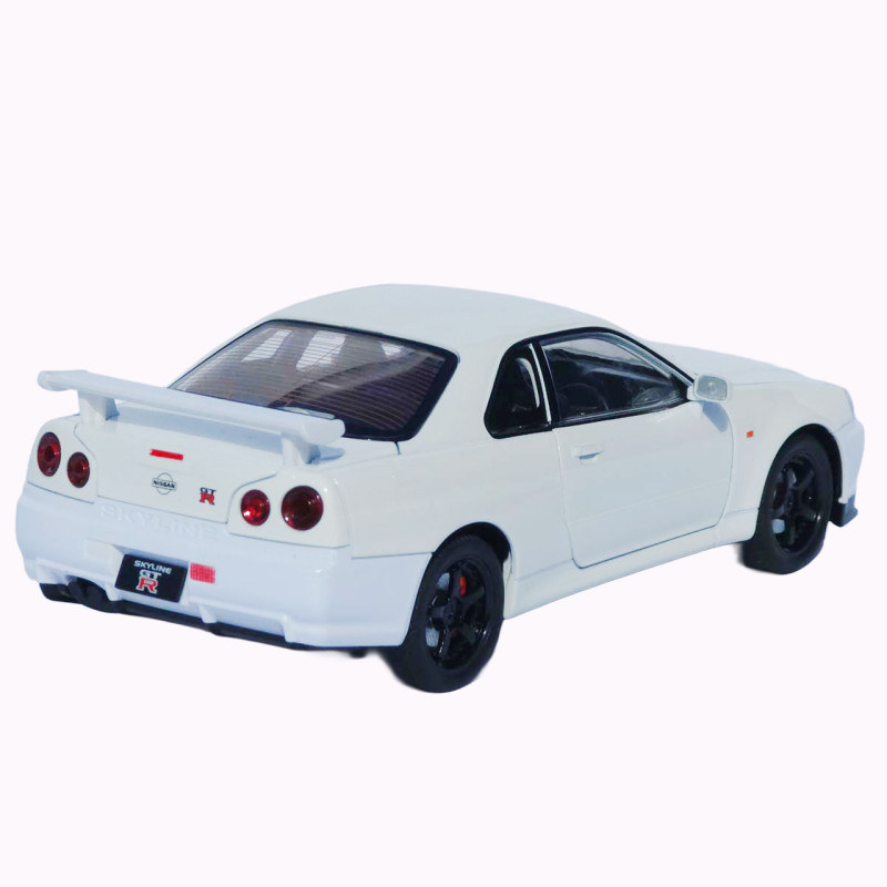 Машинка метал Nissan Skyline GT-R АвтоЕксперт біла 1:24 звук світло відкр двері капот багажник (1990-21)
