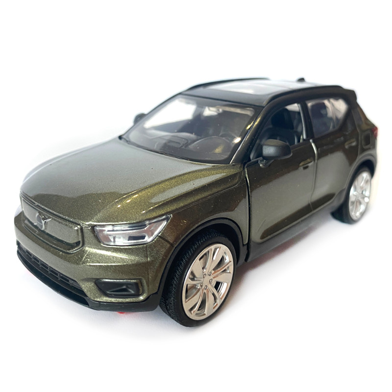 Машина металева Автопром 1:32 Volvo XC40 Recharge, зелена, бат., світло, звук, відкр.двері, 14*5,5*4 см (68411)