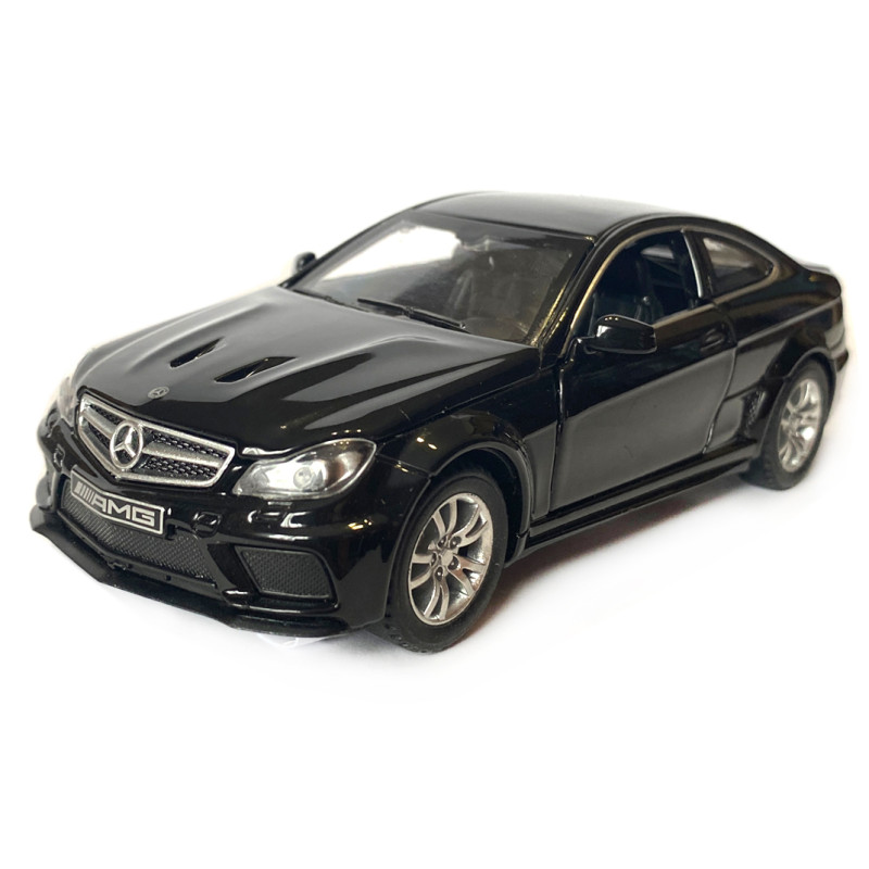 Машинка металева дитяча Mercedes AMG C63 Мерседес, Авто Експерт, чорний, металопластик, 1:32, світло, звук, інерція, відч. двері, багажник, капот, 15*6*4,5 (76474)