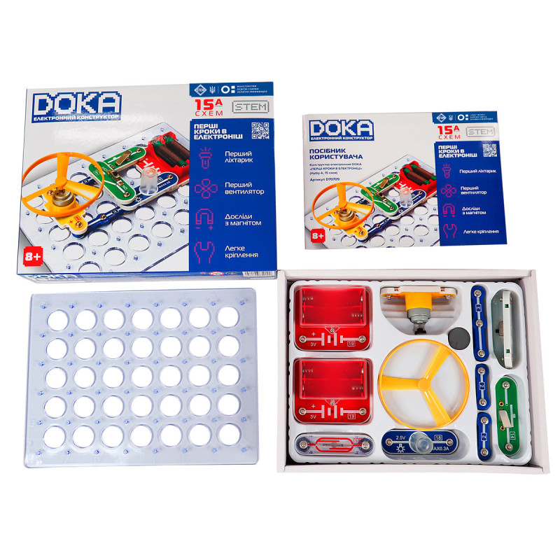 Електроний конструктор Doka Перші кроки "А" 15 схем (D70709)