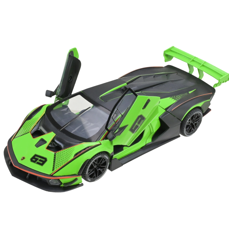 Машинка металева Lamborghini Essenza SCV12 Автопром зелена 1:24 світло звук відкр двері 22*8,5*4,5 см (AP7700)