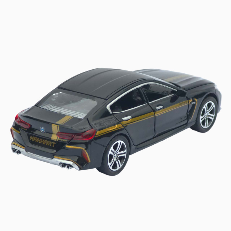 Іграшкова машинка металева BMW Manhart MH8 800 АвтоЕксперт БМВ, чорна, звук, світло, інерція, відкр. двері, капот, багажник, 15*7*5 см (TK-3054)