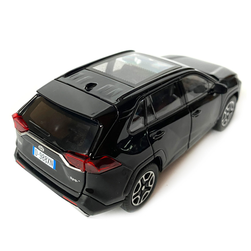 Іграшкова машинка металева Toyota RAV4 Sport, Тойота рав спорт, чорна, звук, світло, інерція, відкр двері, багажник, капот, Автоексперт, 1:32,14,5*7*6см (40962)