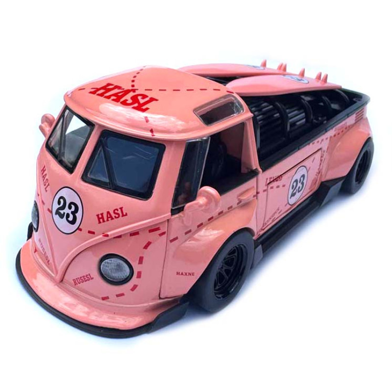 Машинка метал Volkswagen Type 2 VW кемпінг Bus брожева Фольксваген 1:32 відкр двері баг звук світло 14,5*6,6*5,5см (TK-51146)