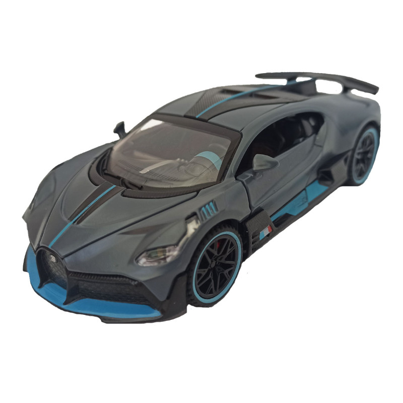 Машинка металева Bugatti Divo, Бугатті, сіра, звук, світло, інерція, відкр двері, Автоексперт, 1:32,15*7*5см (GT-02927)