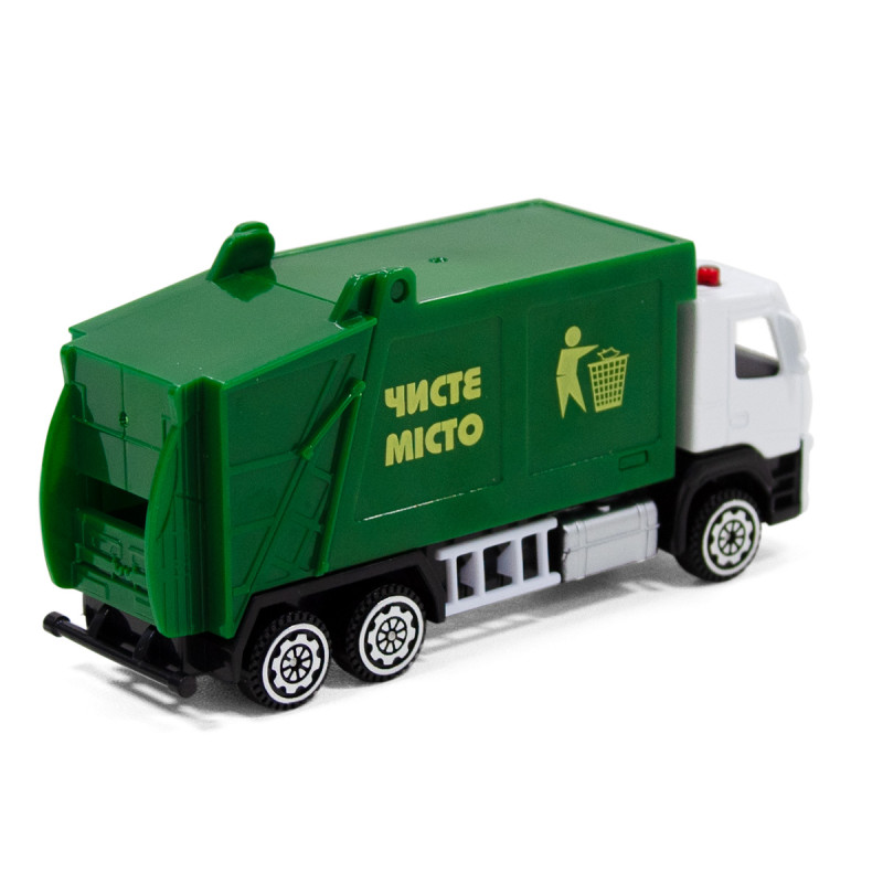 Машинка метал, пластик, дитяча Volvo Сміттєвоз, зелена, 3*11*5см (250300)