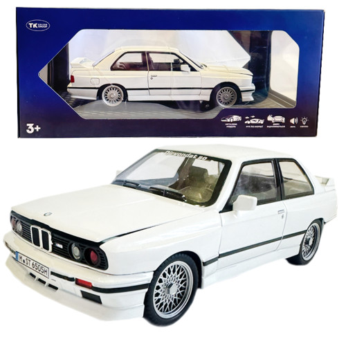 Машинка металева BMW M3 БМВ 1986 купе біла АвтоЕксперт 1:24 світло звук відкр двері баг капот 20,5*8*5,5 см (GT-99641)