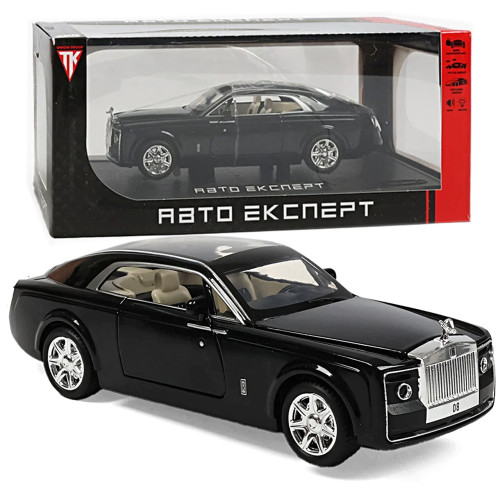 Машинка металл Rolls-Royce Sweptail черная 1:24 свет звук инерция откр двери капот багажник 20*7*5,5 см (RS-87412)