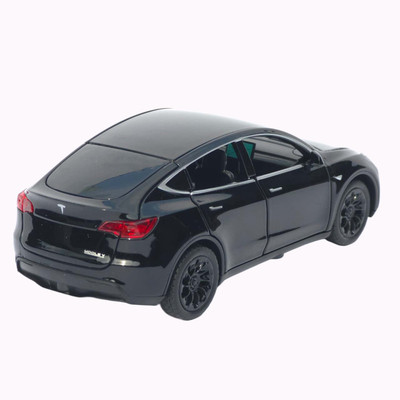 Машинка метал Tesla Model Y чорна 1:32 звук світло відкриваються двері капот багажник (ТК-8321)