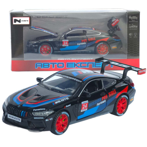 Машинка метал BMW M8 Competition GTE АвтоЕксперт чорна 1:32 звук світло інерція 16*7*4 см (LF-46311)