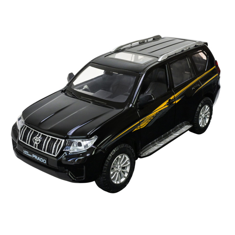 Іграшкова машинка металева Toyota Land Cruiser Prado Автопром Тойота джип 1:24, чорна, 20*7*8 см, (68270)
