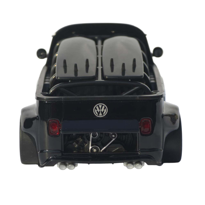 Машинка метал Volkswagen Type 2 (T1) чорна 1:32 світло звук інерція відч двері 2 дошки (TK-19102)