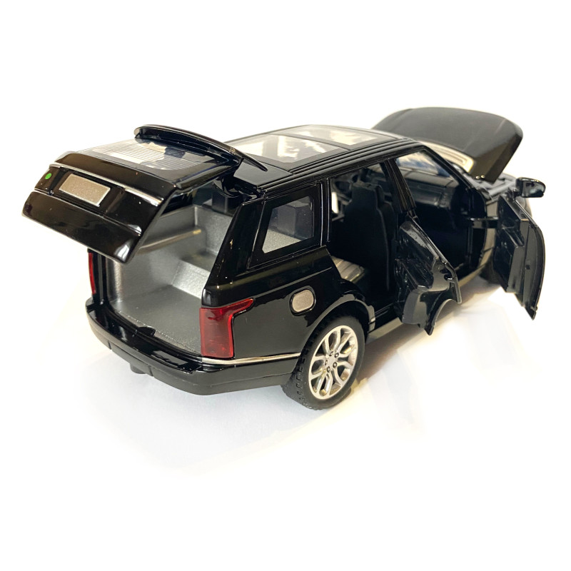 Машинка металева дитяча Range Rover, Рендж Ровер, чорний, Автоексперт, 1:32, звук, світло, інерція, відкриваються двері багажник капот, 15*7*6см. (48697W)