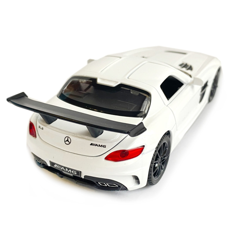 Іграшкова машинка металева Mercedes-AMG GT Black Series АвтоЕксперт, біла, звук, світло, інерція, відкр. двері, капот, багажник, 15*6*5 см (87036)
