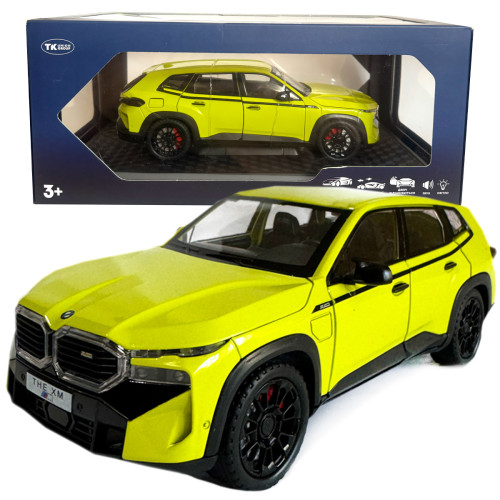 Машинка металева BMW XM БМВ жовтий 1:24 світло звук відкр двері баг капот 21*9*8см (GT- 14158)