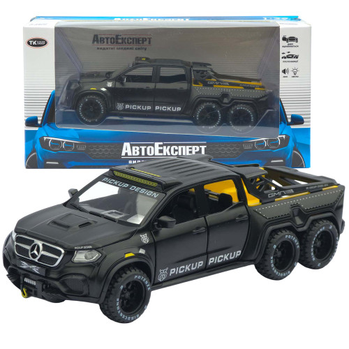 Машинка метал Mercedes-Benz X-Class 6x6 АвтоЕксперт чорна 1:32 світло звук інерція (ТК-8452)