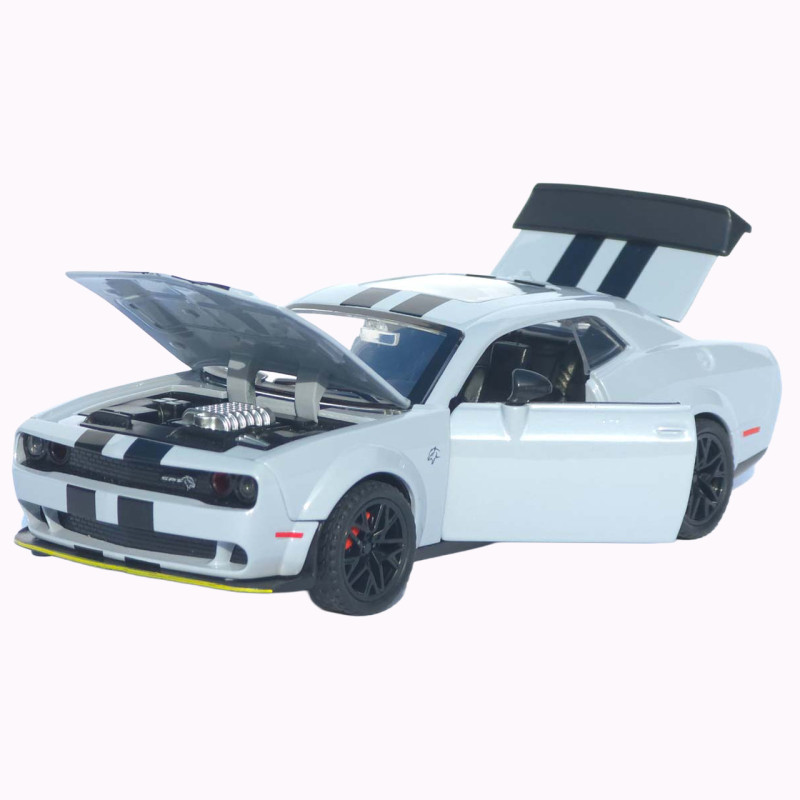 Машинка метал Dodge Challenger SRT Hellcat АвтоЕксперт сіра 1:32 звук світло інерція 15,7*7*5 см (LF-30608)