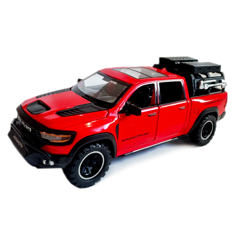 Машинка металева Dodge RAM 1000 TRX Mammoth Пікап 1:32 Додж червоний звук світло інерція відкр двері багажник капот 17*7*6,5см (DL-13047)