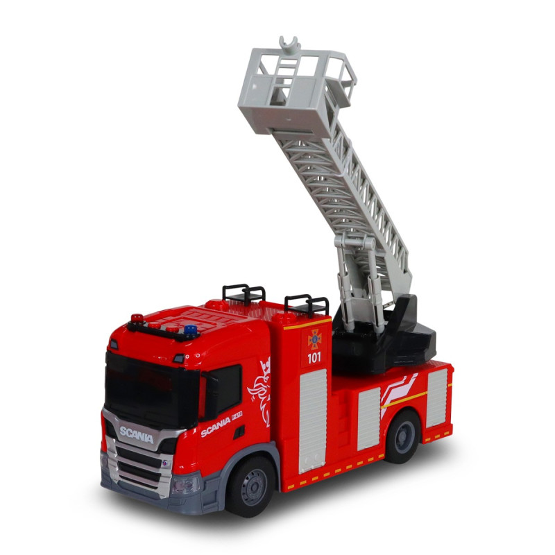 Пожежна машина Scania (світло, звук, функція води), Big Truck, TechnoDrive, 31х10х16 см (6407KS)