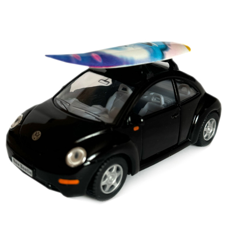Машинка металева Volkswagen new beetle Фольксваген жук чорний 1:36 відкр двері резинові колеса 12,5*5*6 см (KT5028WS)