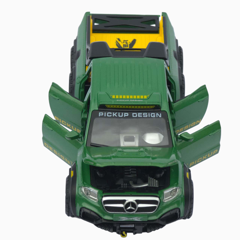 Машинка метал Mercedes-Benz X-Class 6x6 АвтоЕксперт зелена 1:32 світло звук інерція (ТК-8452)