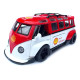 Машинка метал Volkswagen Type 2 VW кемпінг Bus біло-червона Фольксваген 1:32 відкр двері баг звук світло 14,5*6,6*5,5см (TK-51146)