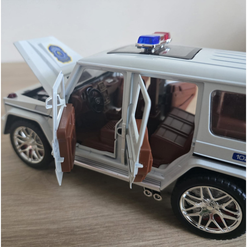 Машина металева поліція Mercedes-Benz G-Class Гелендваген Авто Експерт 1:24 світло звук інерція відч двері баг капот 21*8*9,5см (32968)