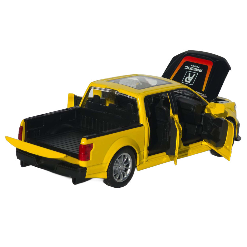 Машинка метал Ford F-150 Raptor жовта 1:22 світло звук інерція відч двері капот багажник (TX33912)