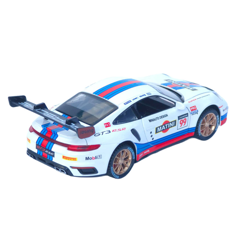 Машинка метал Porsche 911 GT3 RS АвтоЕксперт біла Matini звук світло інерція 16*6*4 см (LF-25106)