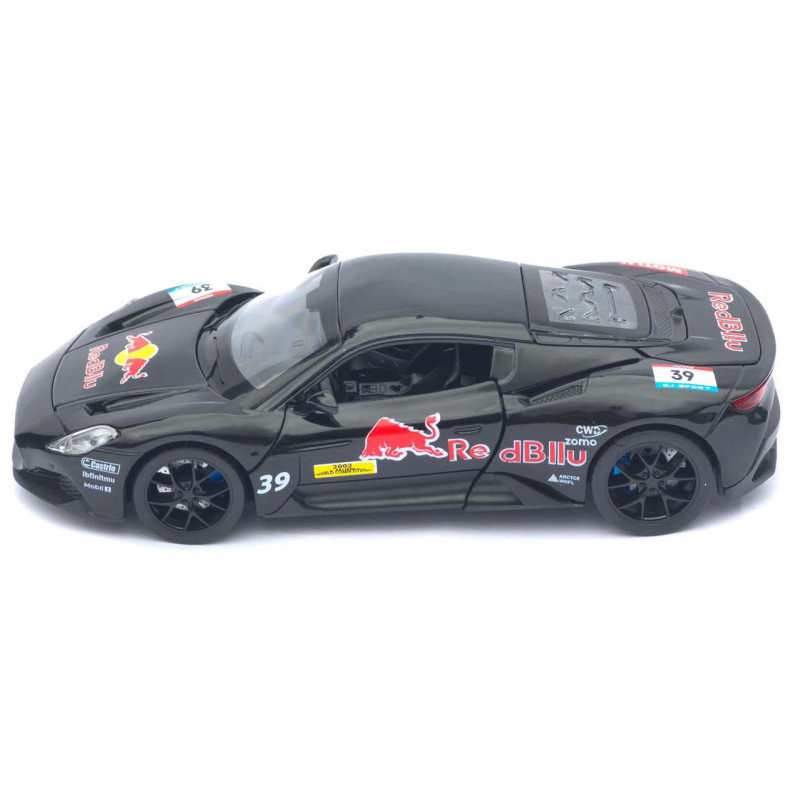 Машинка металл Maserati MC20 (Мазерати) черная 1:32 свет звук инерция открываются двери капот багажник 15×7×4 см (ТК-11874)