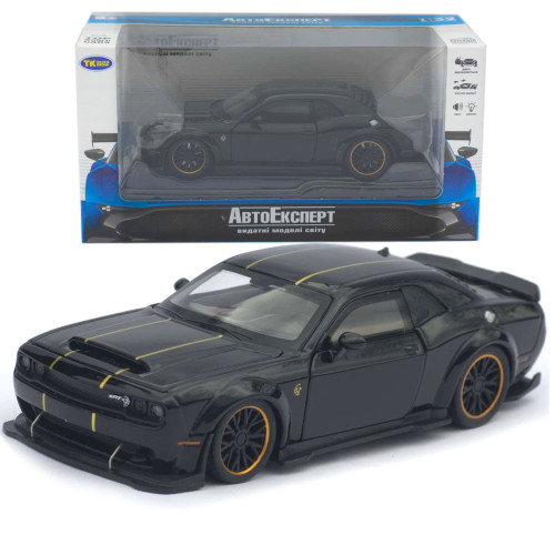 Машинка метал Dodge Challenger SRT Hellcat Redeye чорна 1:32 світло звук інерція 15*6,5*4 см (TK-12200)