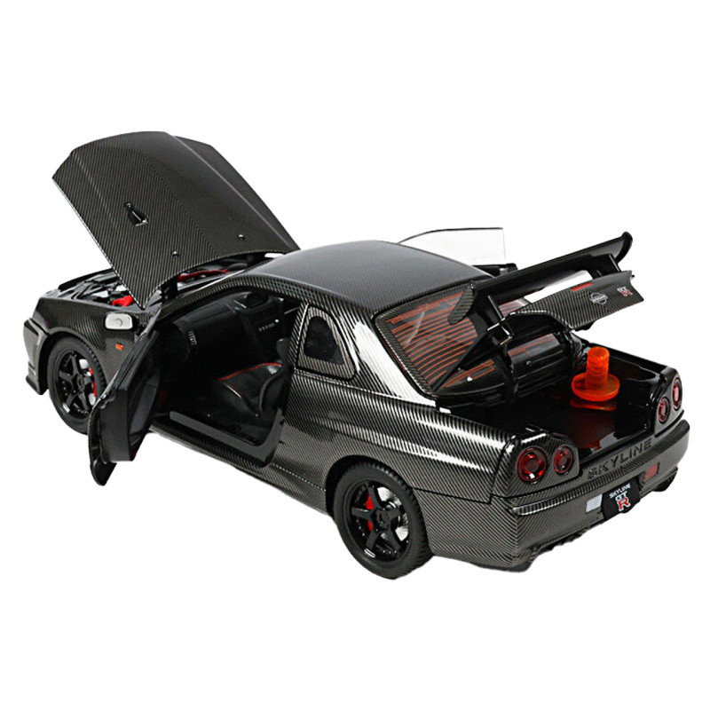 Машинка метал Nissan Skyline GT-R АвтоЕксперт карбон 1:24 звук світло інерція 21*8*6,5 см (G8317-48)