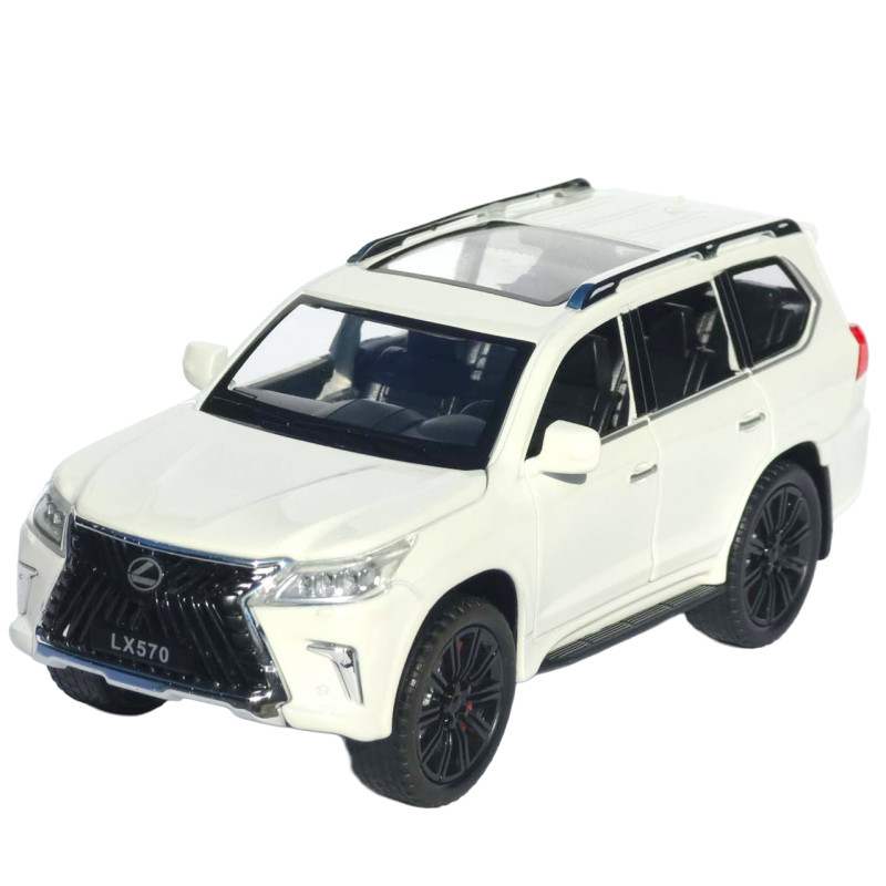 Машинка метал Lexus LX 570 АвтоСвіт біла 1:22 звук світло інерція 21*9*8 см (AP-1982)