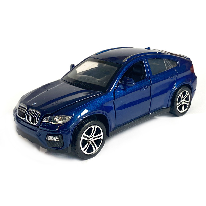 Іграшкова машинка металева BMW X6 АвтоЕксперт БМВ Х6 джип, синій, звук, світло, інерція, відкр. двері, капот, багажник, 15*6*5 см (LF-73744)
