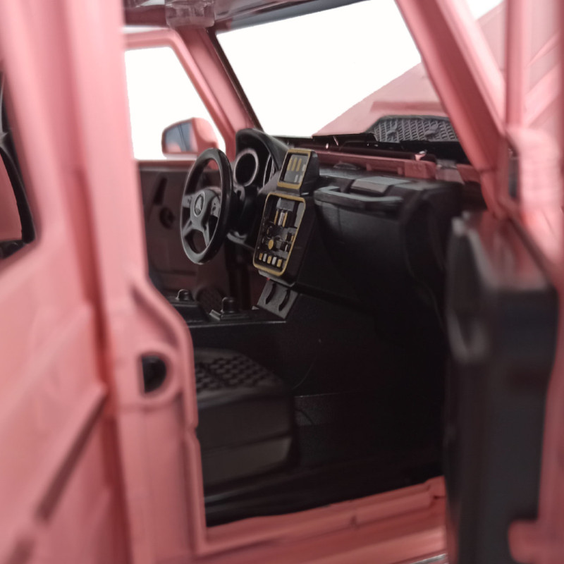 Машинка металева Mercedes-Benz G63 Мерседес Гелендваген, рожевий, Автоексперт, 1:24, світло, інерція, відкриваються двері, багажник, капот, 22*7*9,5см (GT - 08116)