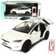 Машинка металева Tesla Model X Electrocar Тесла Модель X Електрокар біла 1:24 зарядна станція звук світло відч двері капот багажник гум колеса 18*6*8см (AP-2004)