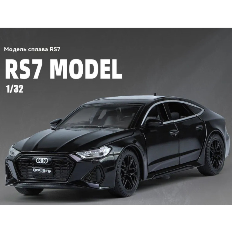 Іграшкова машинка металева Audi RS 7 Sportback (Ауди RS 7 Спортбек) «Автоексперт», чорна, батар., світло, звук, відкр. двері, від 3 р., 15*6*5, (40867)