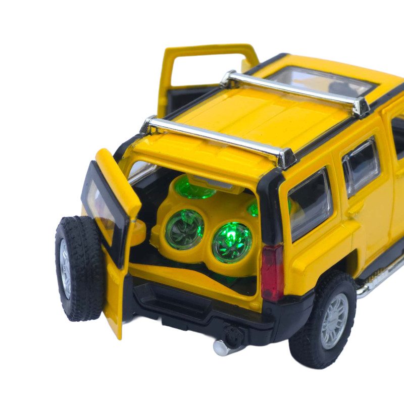 Машина метал Hummer H3 Хамер жовта 1:32 світло звук 14*6*6 см (68321)