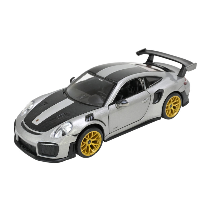Машинка метал Porsche 911 GT2 RS сіра 1:32 світло звук відкр двері 14*6*3,5 см (68705)