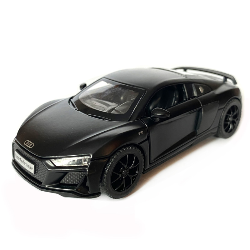 Іграшкова машинка металева Audi R8 V10 performance, Ауді, чорна, звук, світло, інерція, відкр двері, багажник, капот, Автоексперт, 1:32,14*7*4,5см (ТК-16650/40111)
