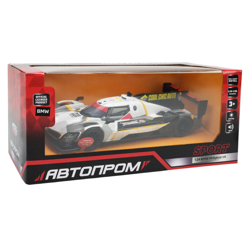 Машинка металева BMW M Hybrid V8 Автопром 1:24 світло звук 20*8*5 см (68285A(G))