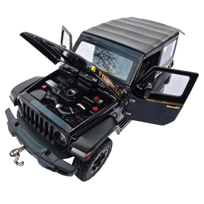 Машинка метал Jeep Wrangler Rubicon джип вранглер чорний 1:24 світло звук 21,5*8*9см (GT - 94911)