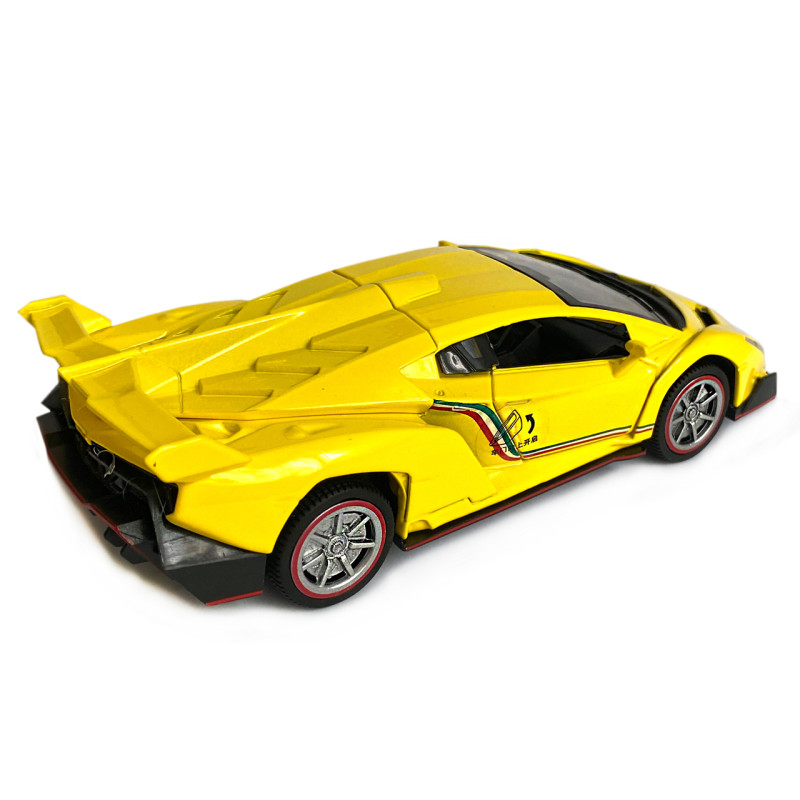 Іграшкова машинка металічна Lamborghini (Ламборгіні) "АвтоЕксперт", жовта, світло, звук, інерція, відкр двері, багажник, капот, 17*7*4см, 81322