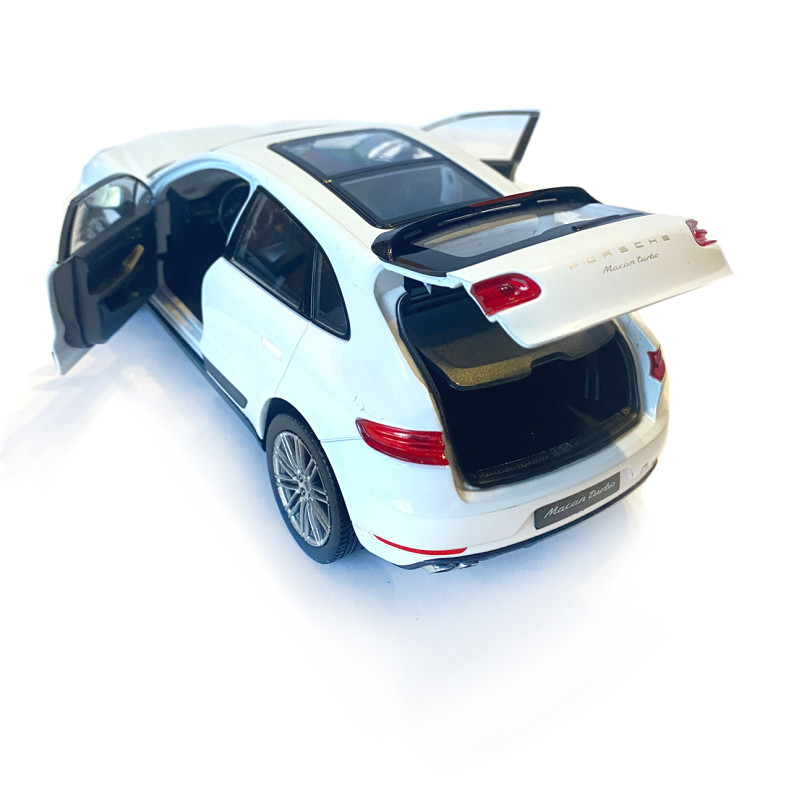 Іграшкова машинка металева WELLY 1:24 PORSCHE MACAN TURBO, порше меган турбо, відкр.двері, багажник, білий, 19*7.5*7см, ( 24047W)