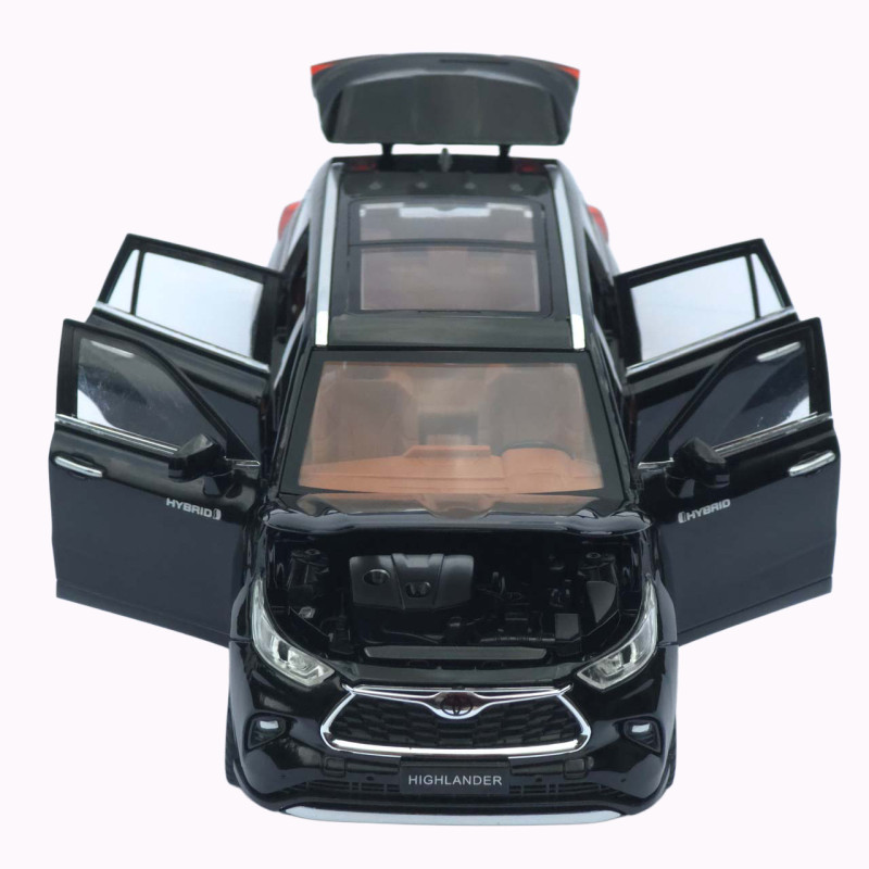 Машинка метал Toyota Highlander АвтоЕксперт чорна 1:24 світло звук відкр двері капот багажник (1980-08)