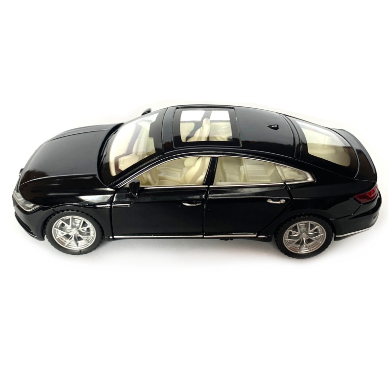 Іграшкова машинка металева Volkswagen Passat CC, Фольксваген пасат, чорна, Автоексперт, 1:32, звук,світло,інерція,рухомі елементи, 16*5*6см (GT-01200)