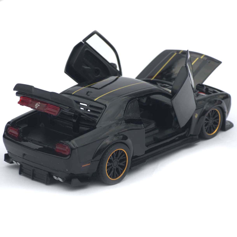 Машинка метал Dodge Challenger SRT Hellcat Redeye чорна 1:32 світло звук інерція 15*6,5*4 см (TK-12200)