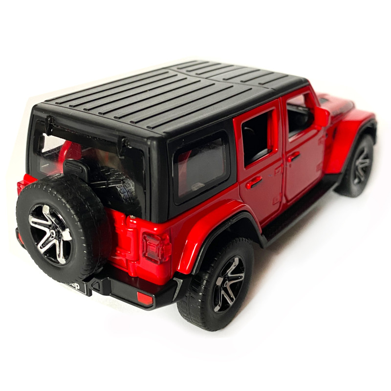 Іграшкова машинка металева Jeep Wrangler Unlimited Rubicon, Джип, червоний, звук, світло, інерція, откр двері, капот, Автоексперт, 1:32,15*7*5,5см (ТК-11213)