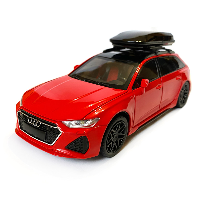 Машинка металева Audi RS6 ауді червона 1:24 світло інерція відкриваються двері багажник капот багажник резина колеса 21*8*8см (AP-2070)